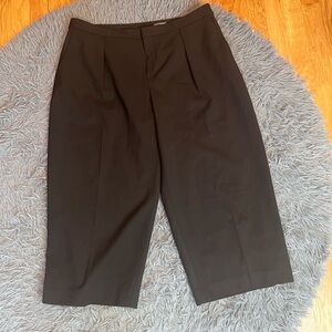 Club Monaco Black Cropped Wide Leg Dress Pants Culottes Size 12